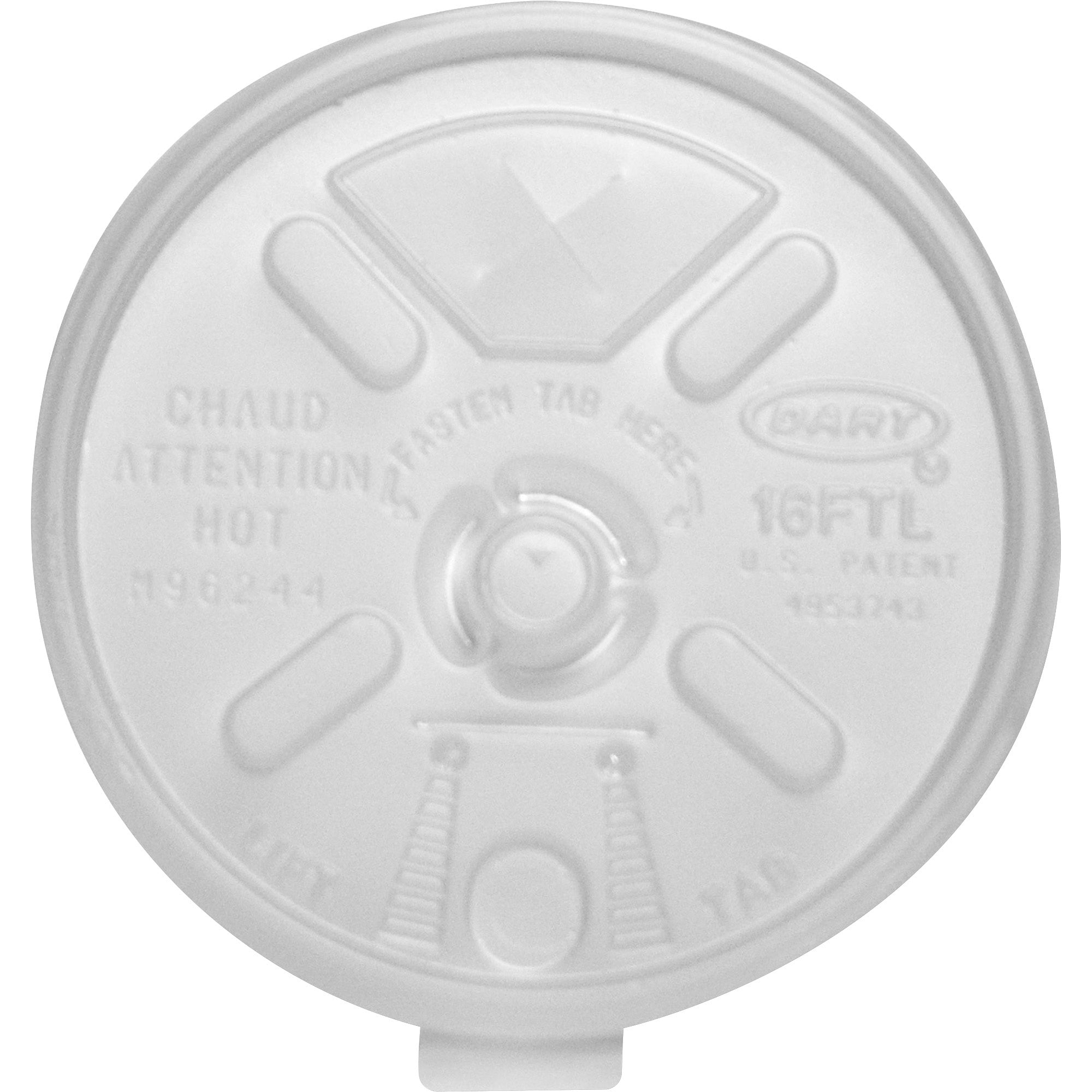 Dart® 16FTLS Lift-n-Lock Coffee Cup Translucent Lids - 1000ct