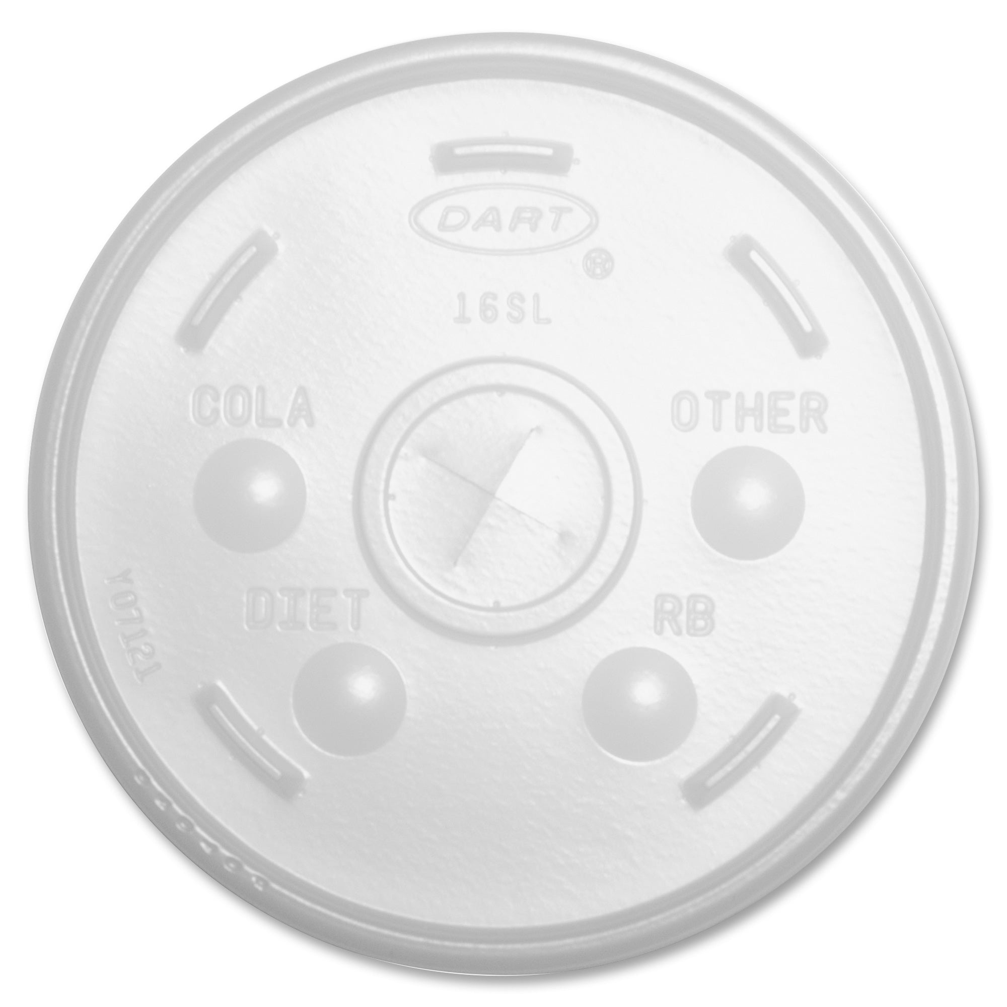 Dart® 16SL Translucent Straw Slotted Cup Lids - 1000ct
