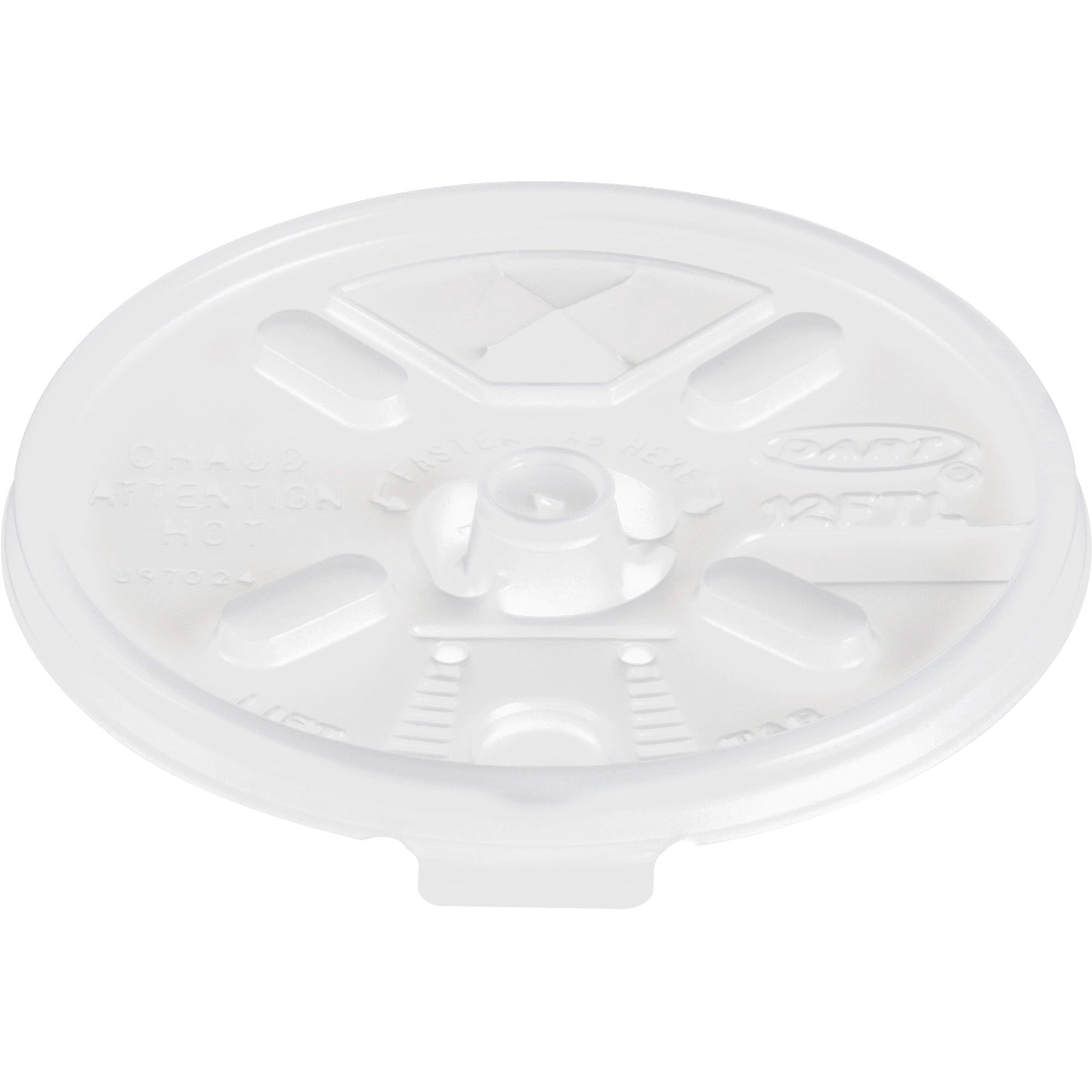 Dart® 12FTLS Lift-n-Lock Coffee Cup Translucent Lids - 1000ct