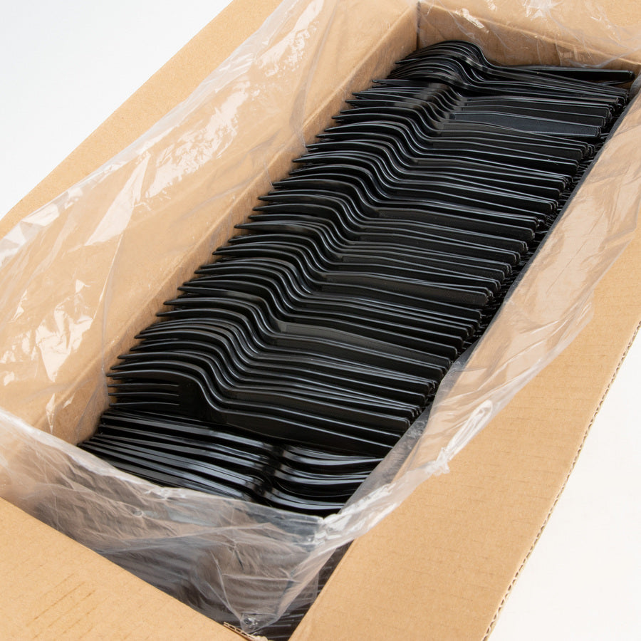 Genuine Joe Heavyweight Black Plastic Fork - 1000ct