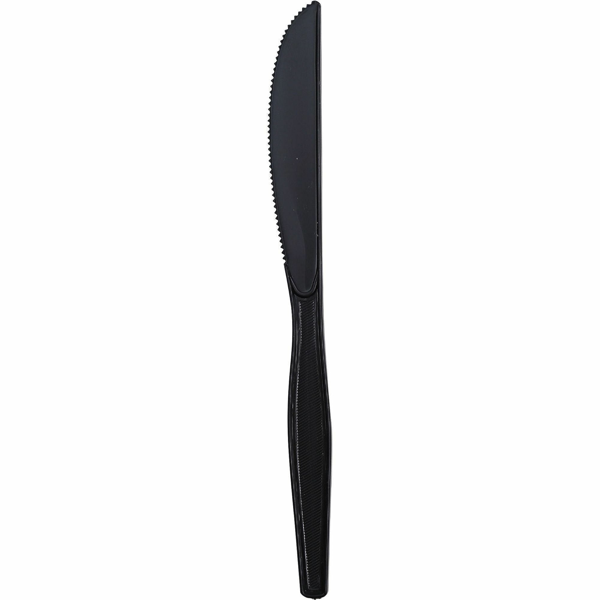 Genuine Joe Heavyweight Black Plastic Knife - 1000ct