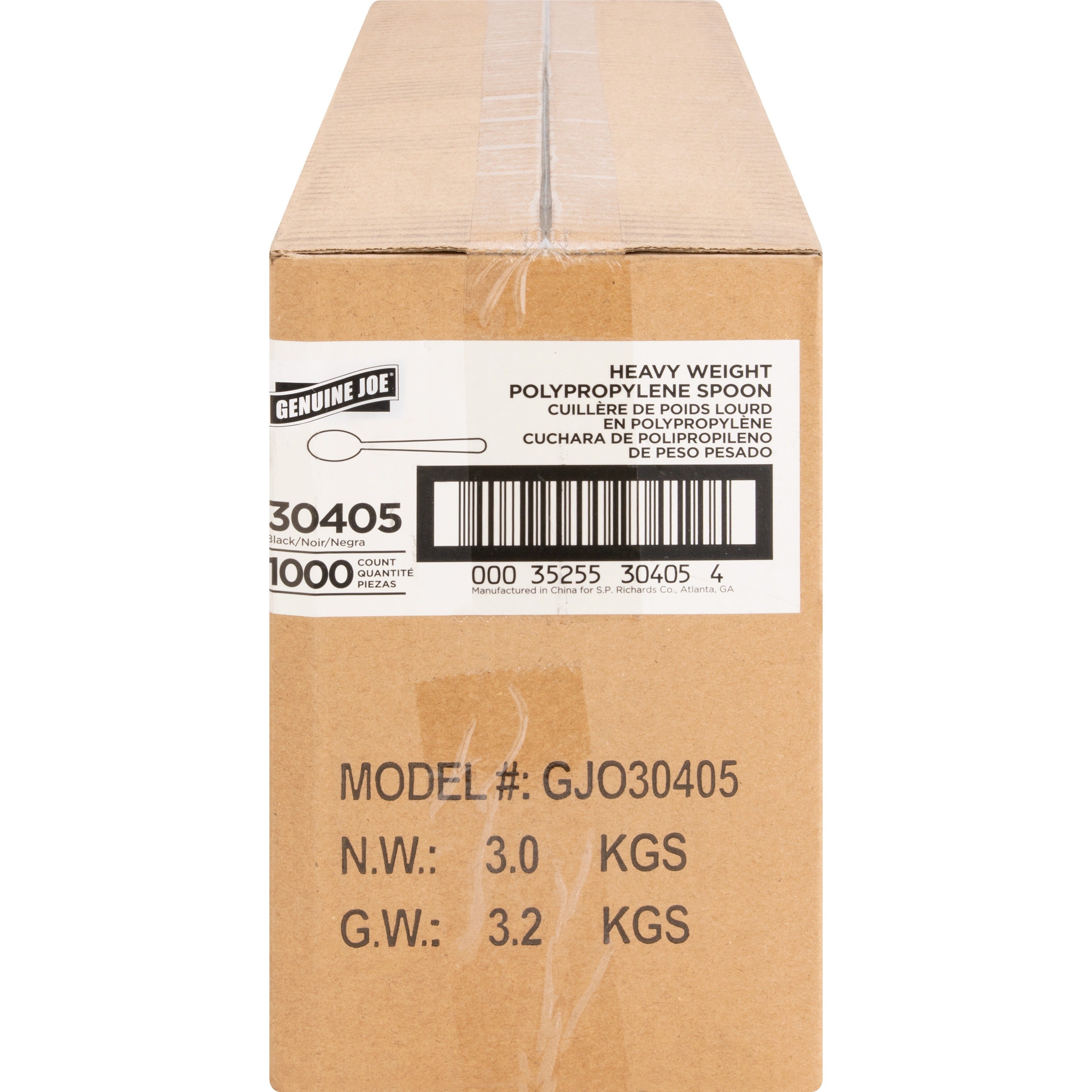 Genuine Joe Heavyweight Black Plastic Spoon - 1000ct