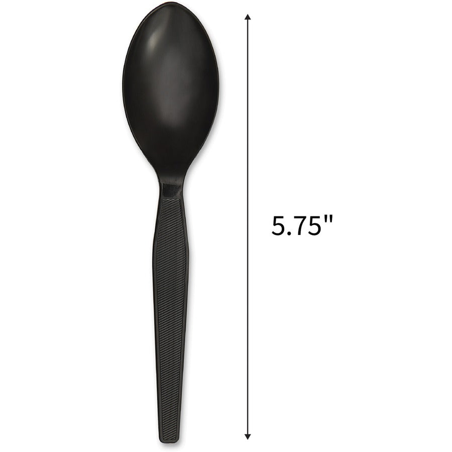 Genuine Joe Heavyweight Black Plastic Spoon - 1000ct