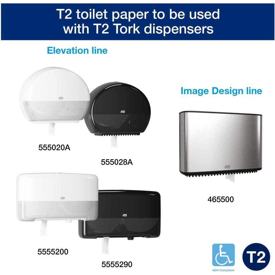 Tork Advanced Mini Jumbo Toilet Tissue Roll White T2
