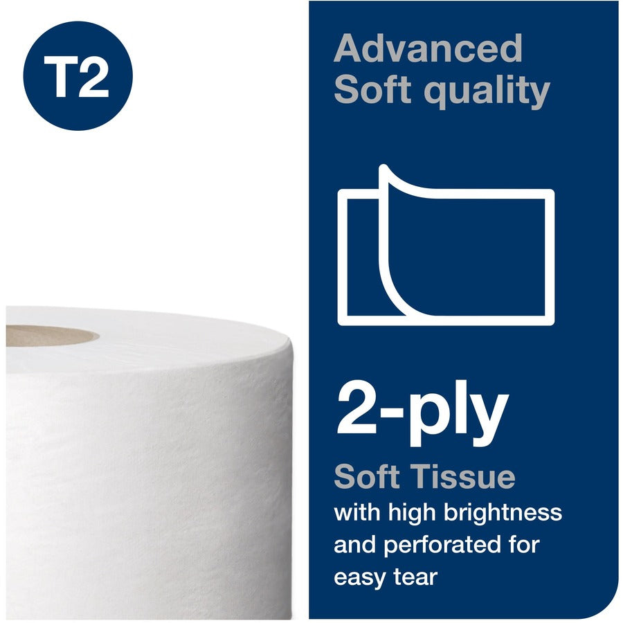 Tork Advanced Mini Jumbo Toilet Tissue Roll White T2