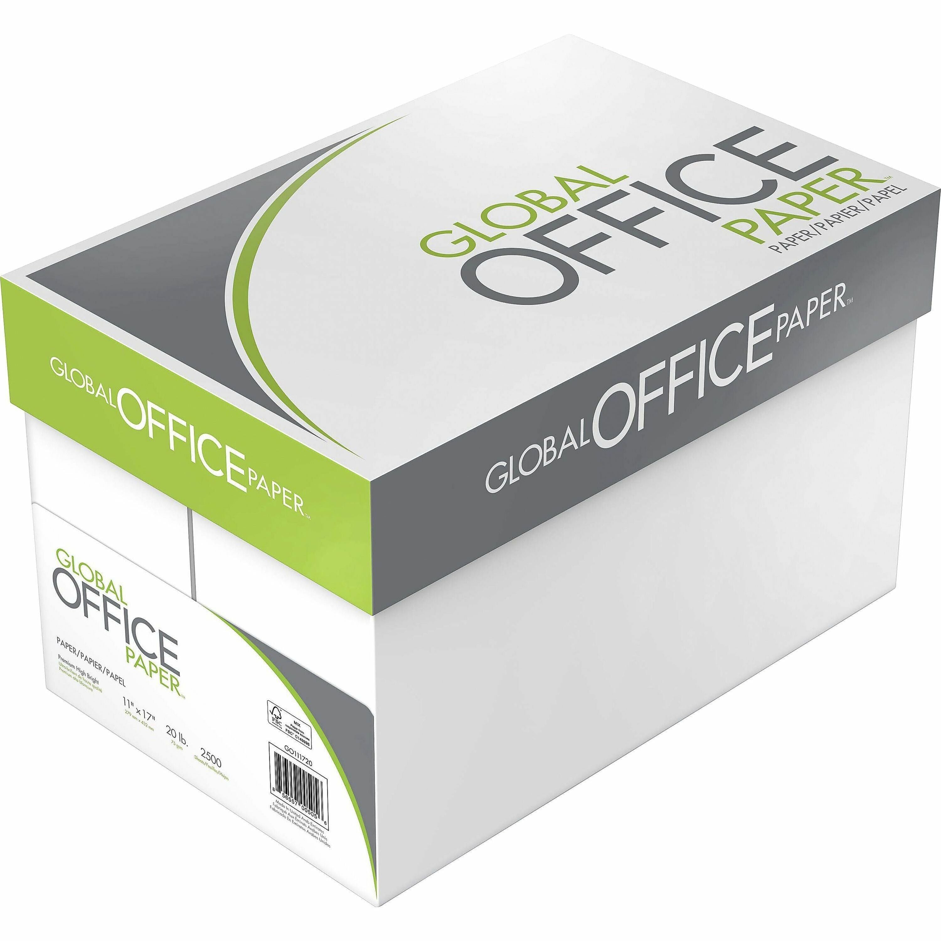 Global Office Premium Multipurpose Copy Paper - 11" x 17" - 2500 Sheets