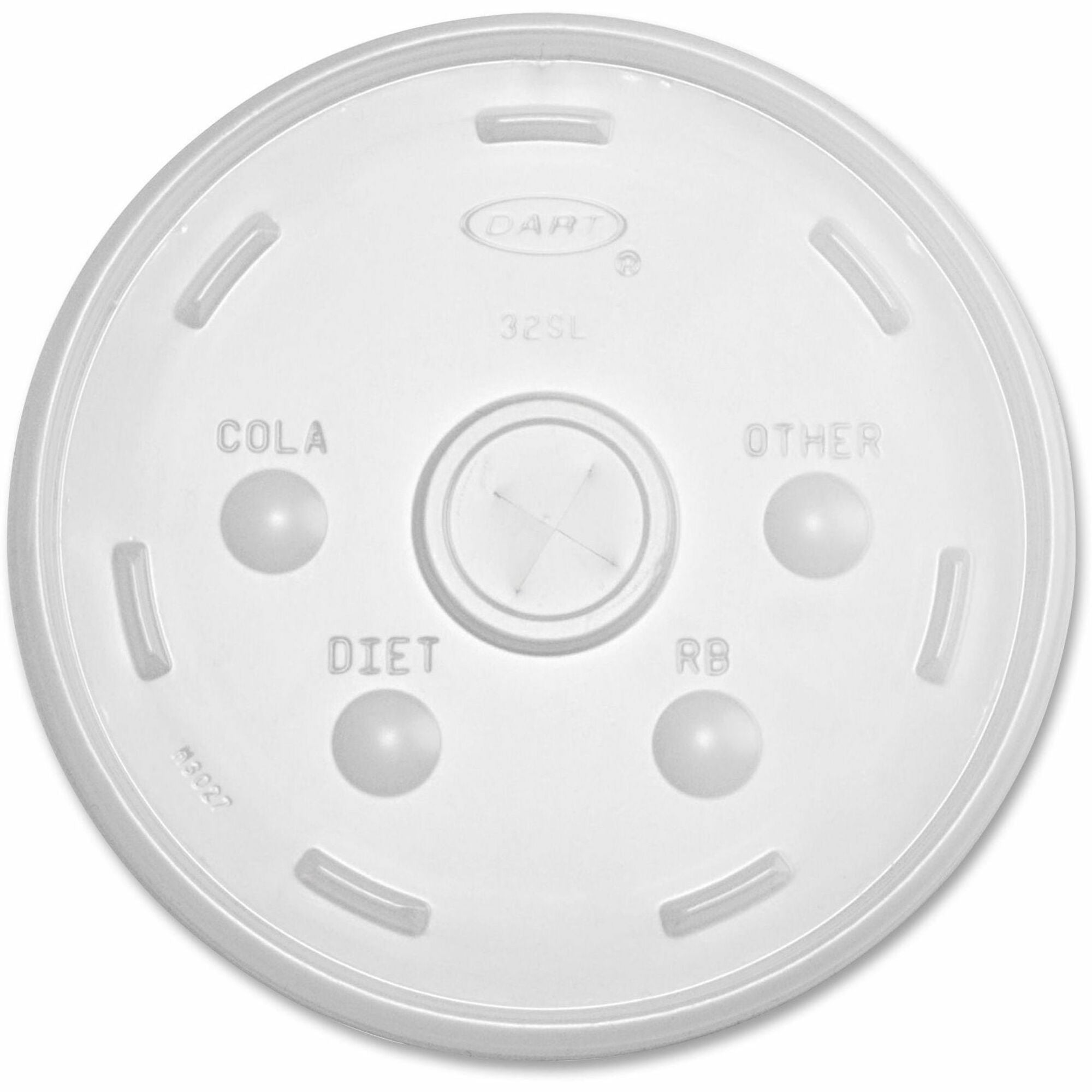 Dart® 32SL Translucent Straw Slotted Cup Lids - 1000ct
