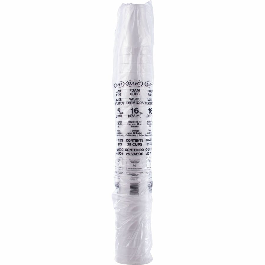 Dart® 16J16 16oz Styrofoam Cup- 1000ct