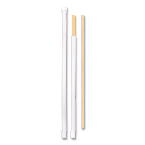 7.5" Wrapped Flat Bamboo Coffee Stirrer Sticks - 250ct
