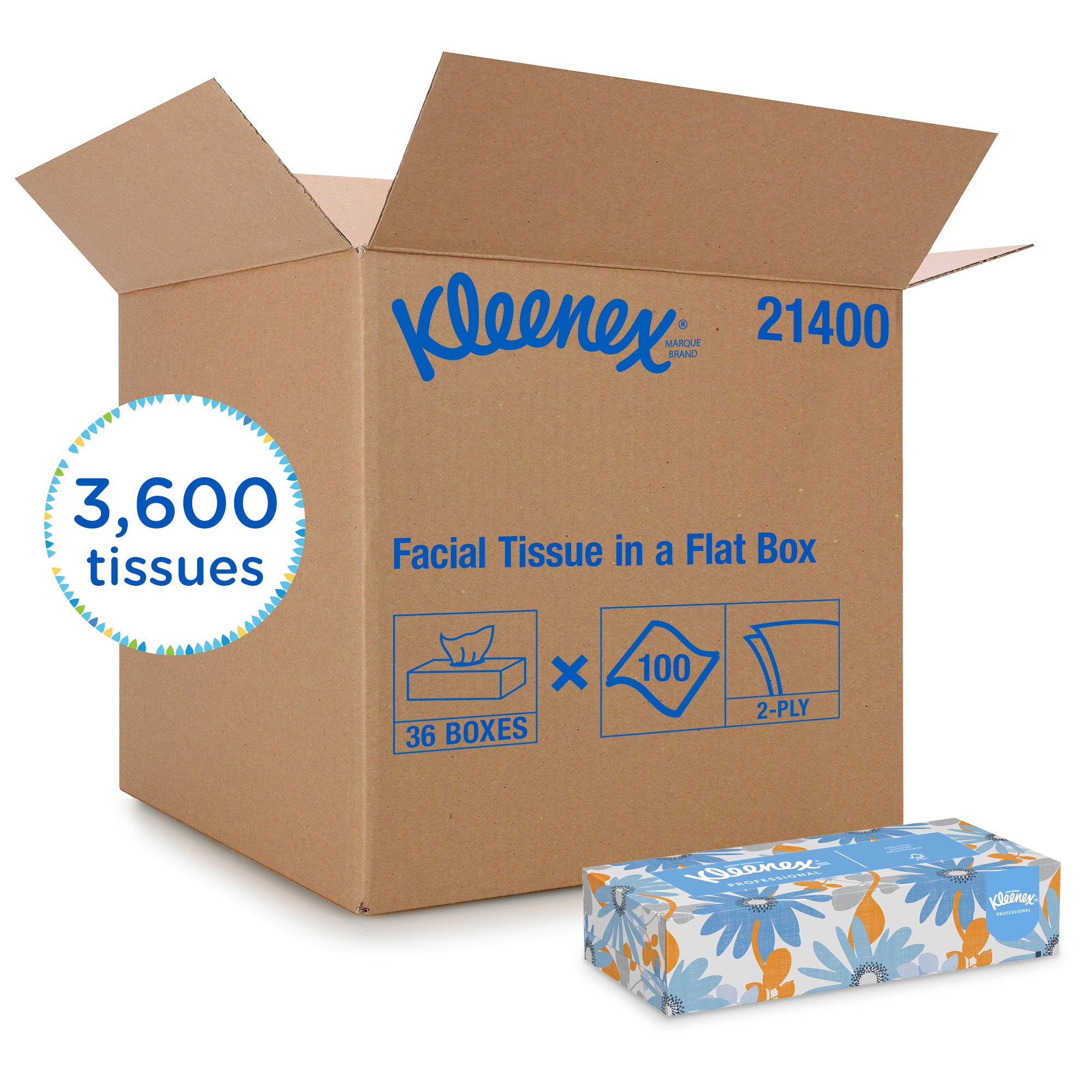 Kleenex® 2 Ply White Facial Tissue - 36 Boxes