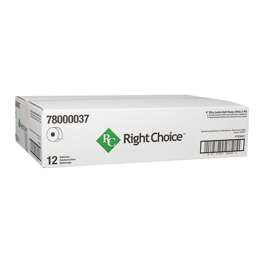 Right Choice™ 9" Ultra JRT Tissue 2-Ply - 12 Rolls