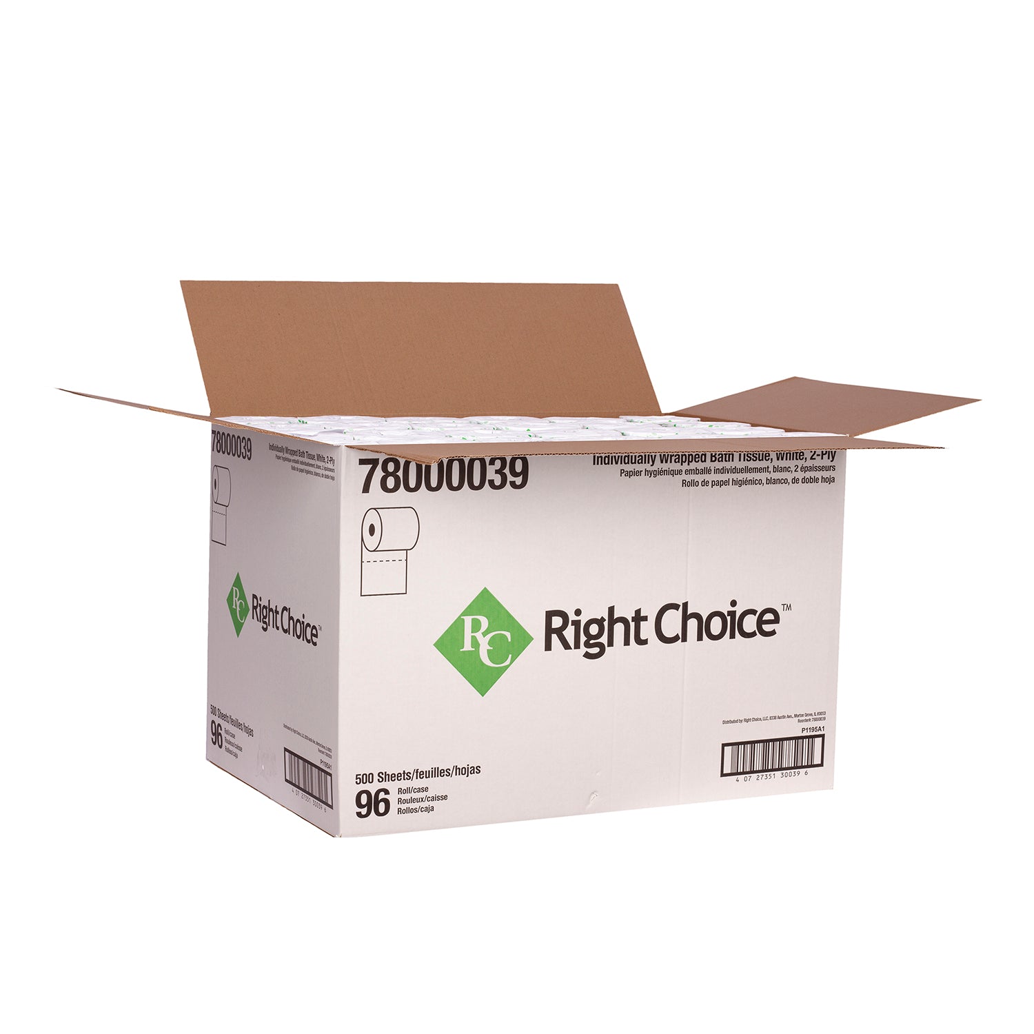 Right Choice™ Individually Wrapped 2-Ply Standard Bath Tissue - 96 Rolls