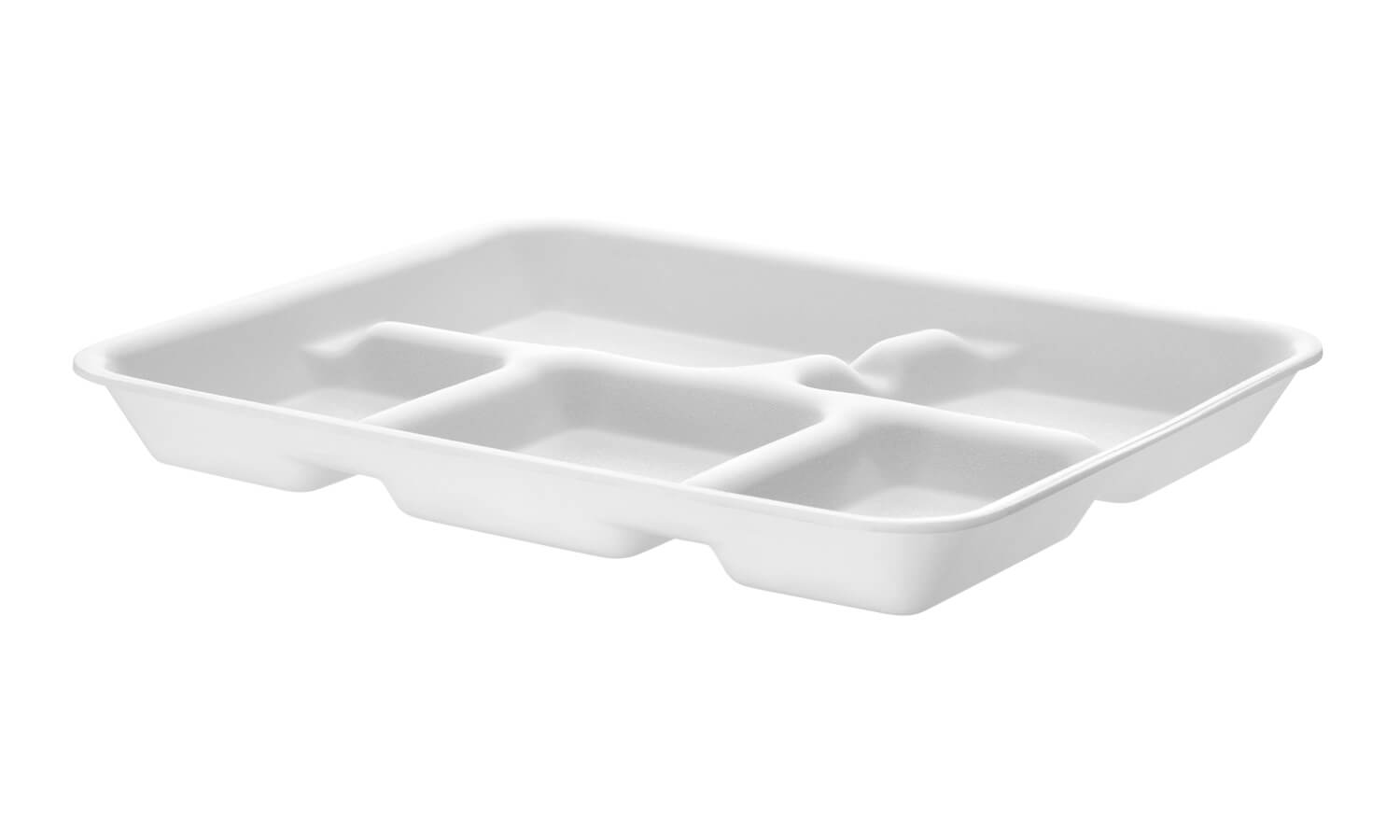 Darnel 5-Compartment White Foam School Lunch Tray - 500ct