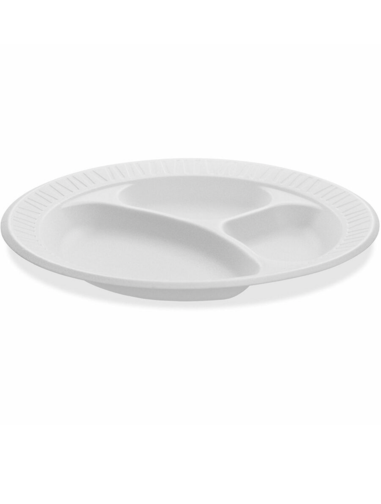 Dart® 9CPWCR 9” Styrofoam 3-Compartment Plates - 500ct