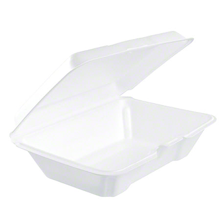 Dart® 205HT1 White Insulated Single Compartment 9"x6"x3" Foam Container - 200ct