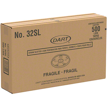 Dart® 32SL Translucent Straw Slotted Cup Lids - 1000ct