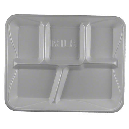 Darnel 5-Compartment White Foam School Lunch Tray - 500ct