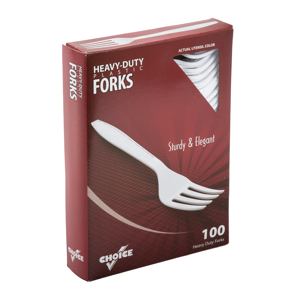 Heavyweight White Plastic Forks - 100ct