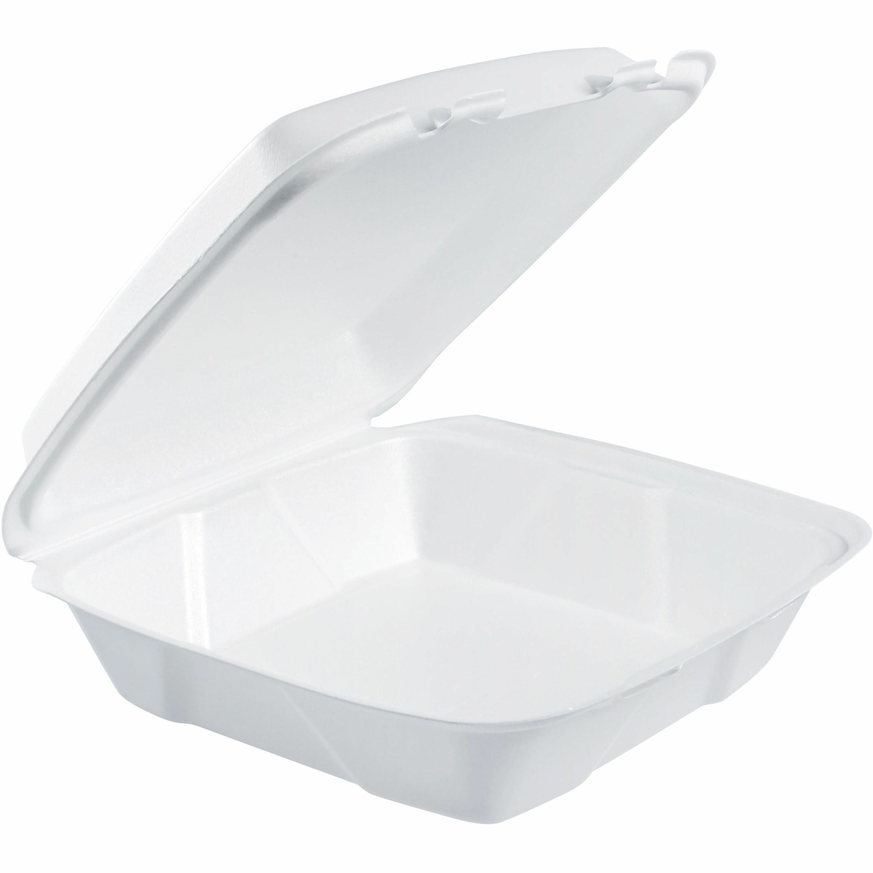 Dart® 90HT1R 9"x9" Foam Single Compartment Hinged Carryout Tray - 200ct