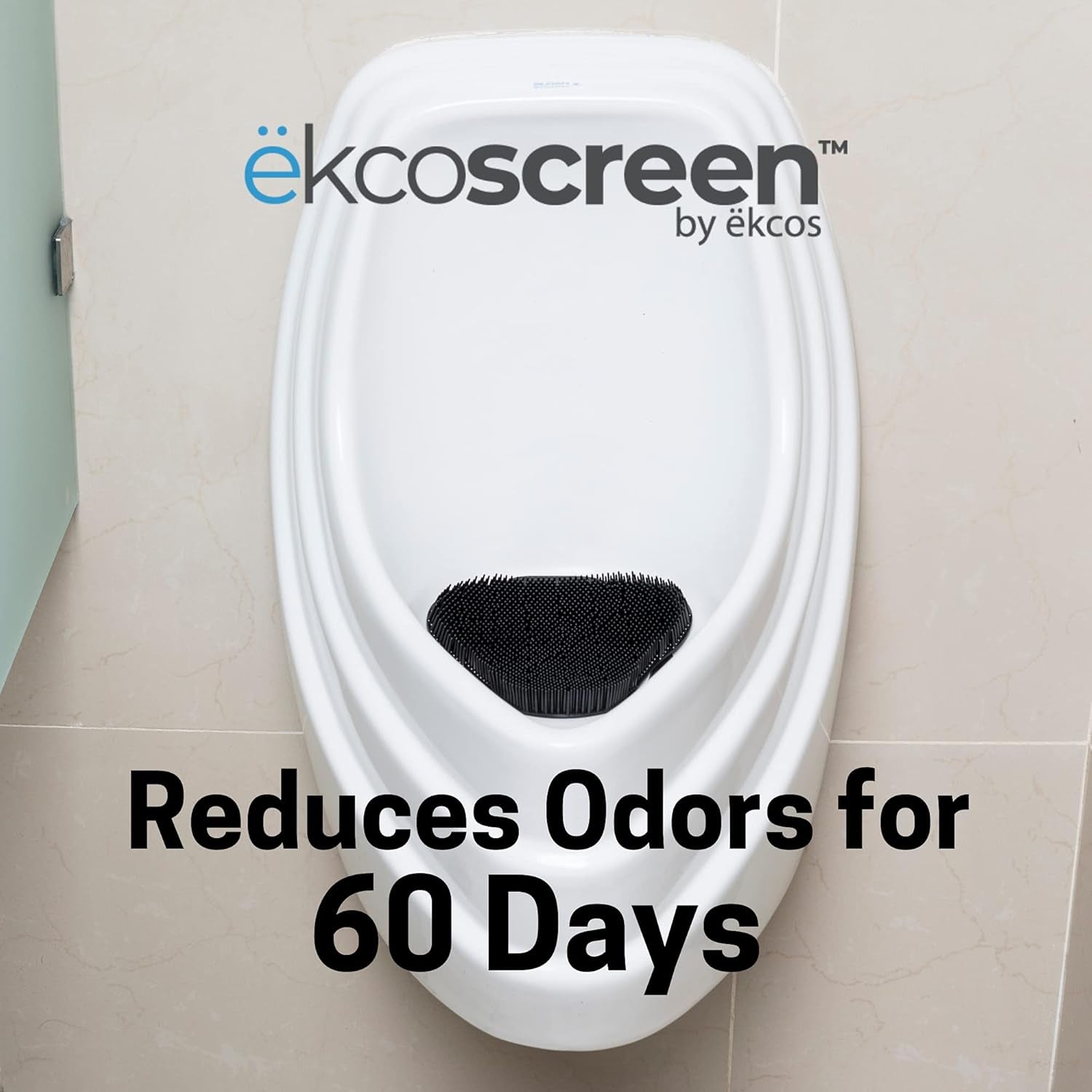Ekcos® ekcoscreen™ – Mint Scent (Black) – 60-Day Anti-Splash Urinal Screen - 12 Pack