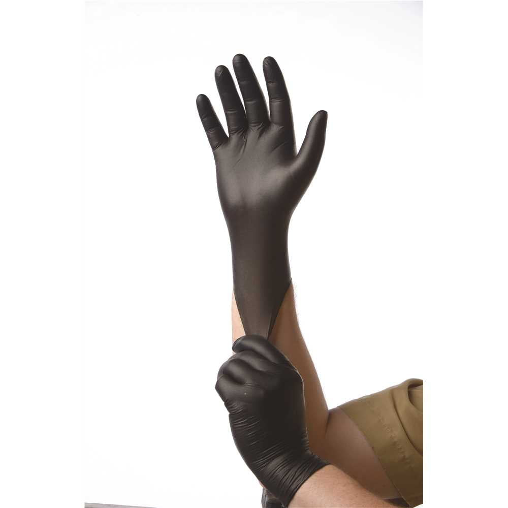 AMBITEX® 5 Mil Powder Free Black Nitrile Exam Gloves