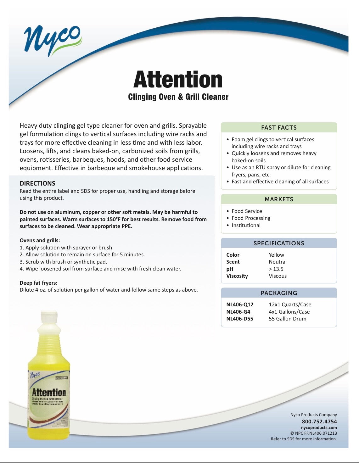 Nyco® Attention Clinging Oven & Grill Cleaner