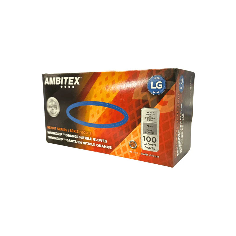 AMBITEX® XP WorkGrip™ 8 Mil Orange Powder Free Nitrile Gloves