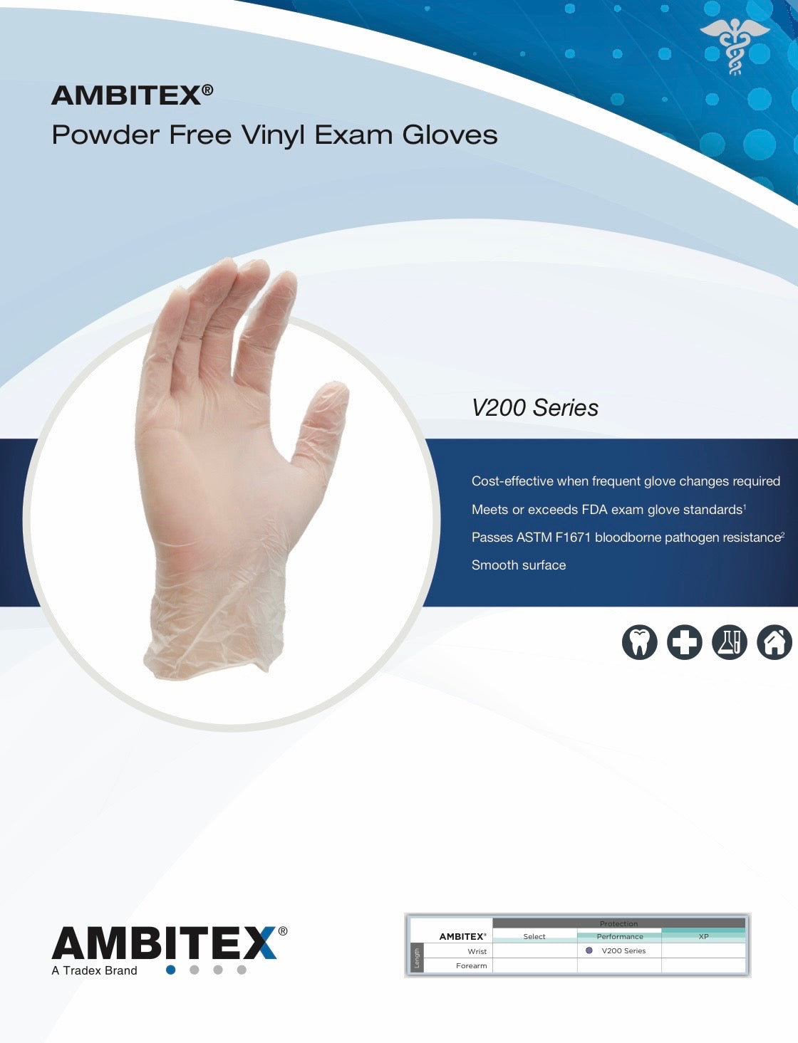 AMBITEX® Powder Free Vinyl Exam Gloves