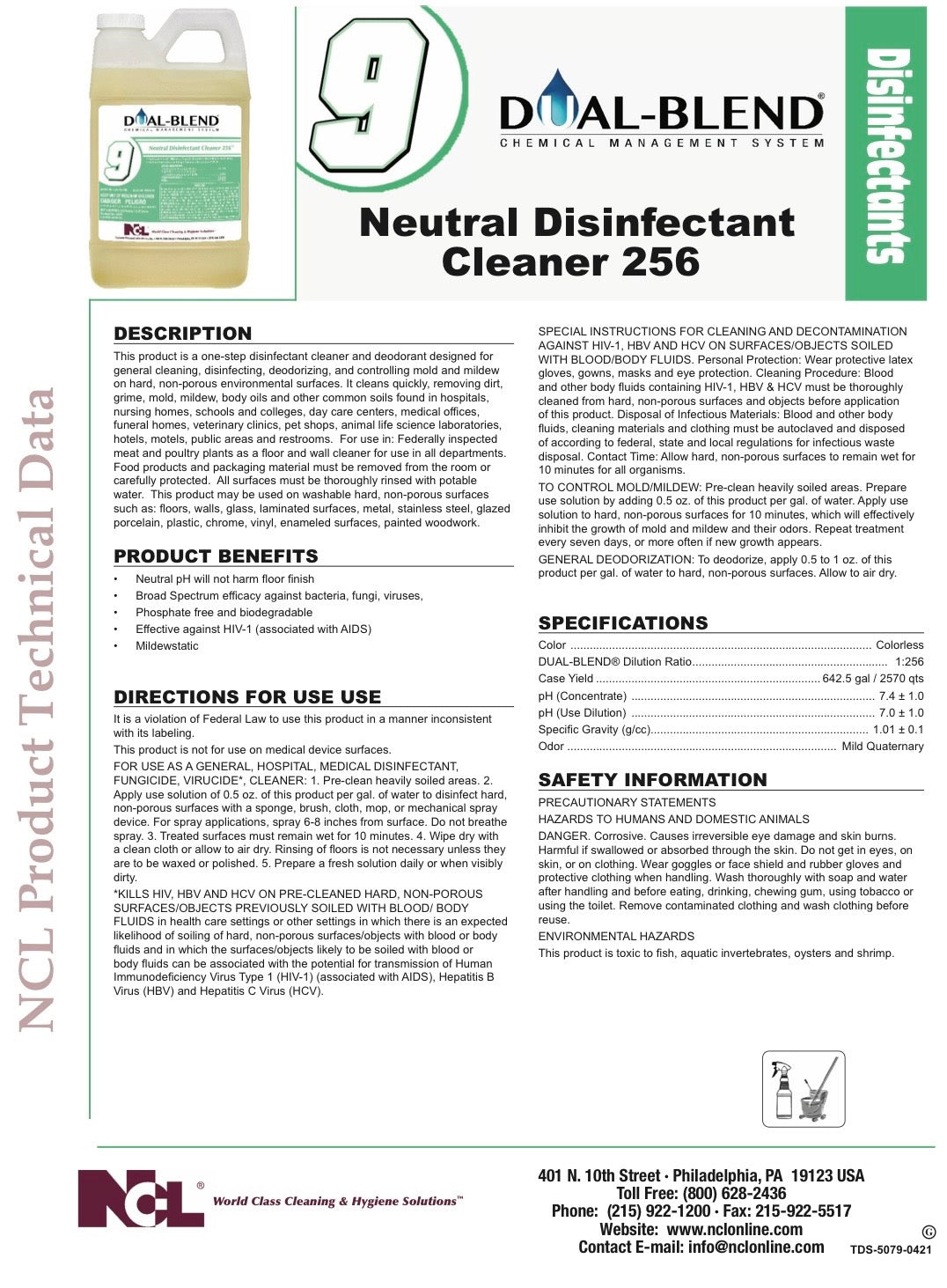 Dual-Blend® #9 Neutral Disinfectant Cleaner 256