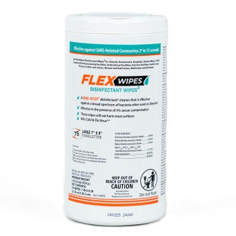 FlexWipes™ Disinfectant Wipes – 75 Count Canister (6/Case) – Item# FG20075