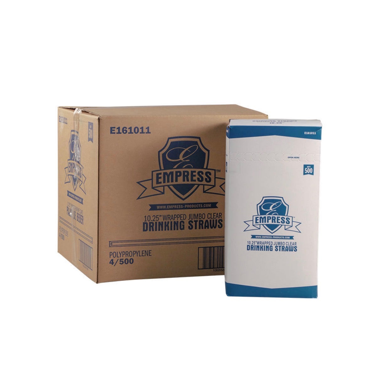 Empress E161011 Wrapped Clear Plastic Jumbo Straw – 10.25”