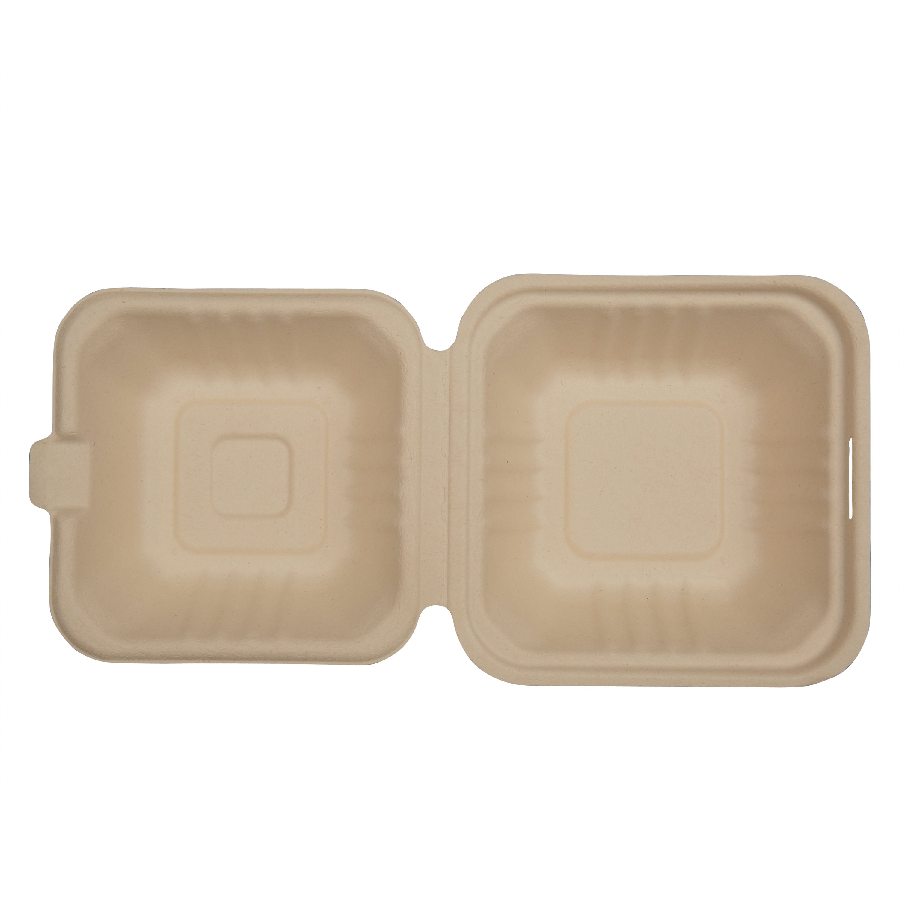 EcoSystems 6"x6"x3" Molded Fiber Compostable Clamshell Container - 500ct