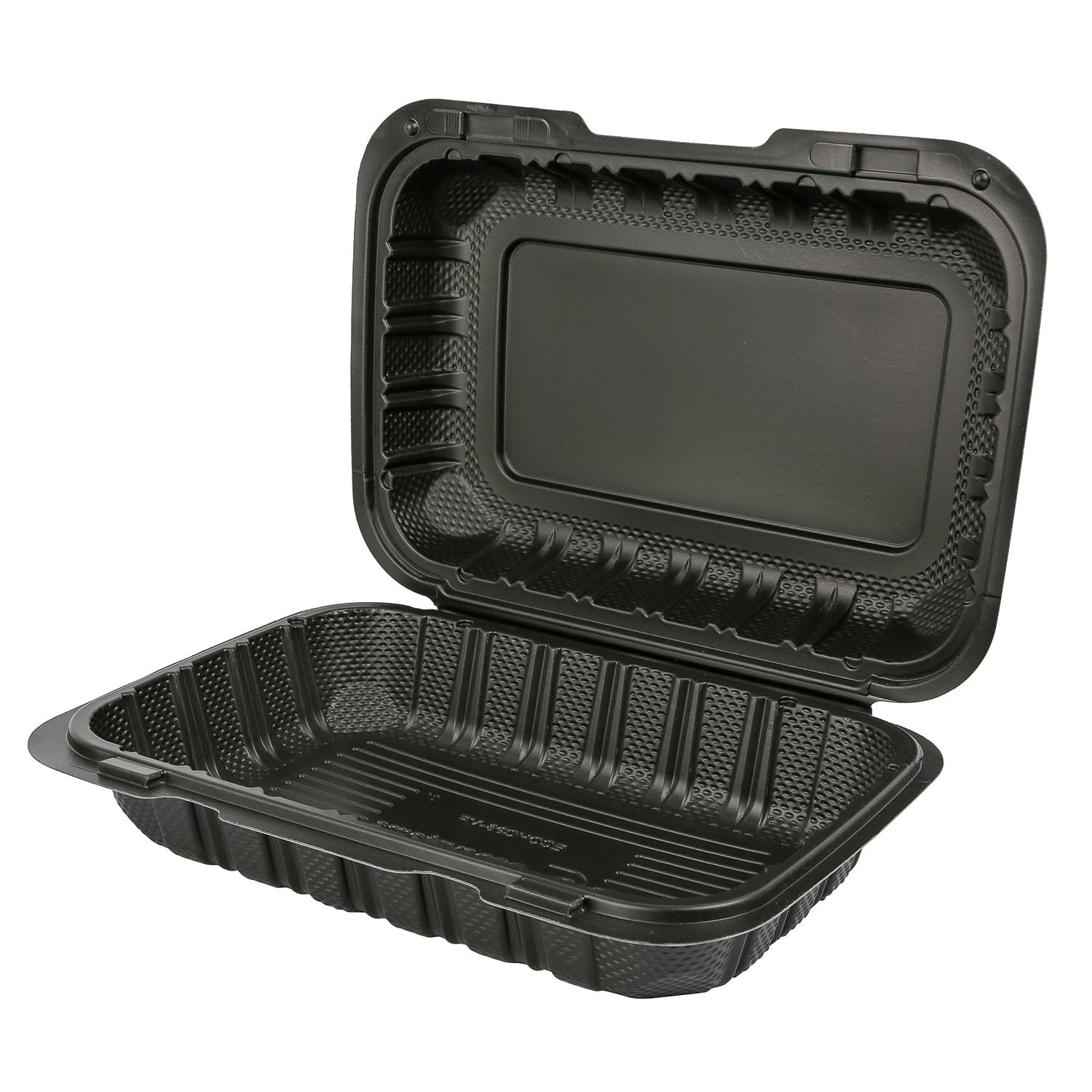 EcoSystems 9"x6" Black Mineral Filled Polypropylene Hinged Container - 150 ct