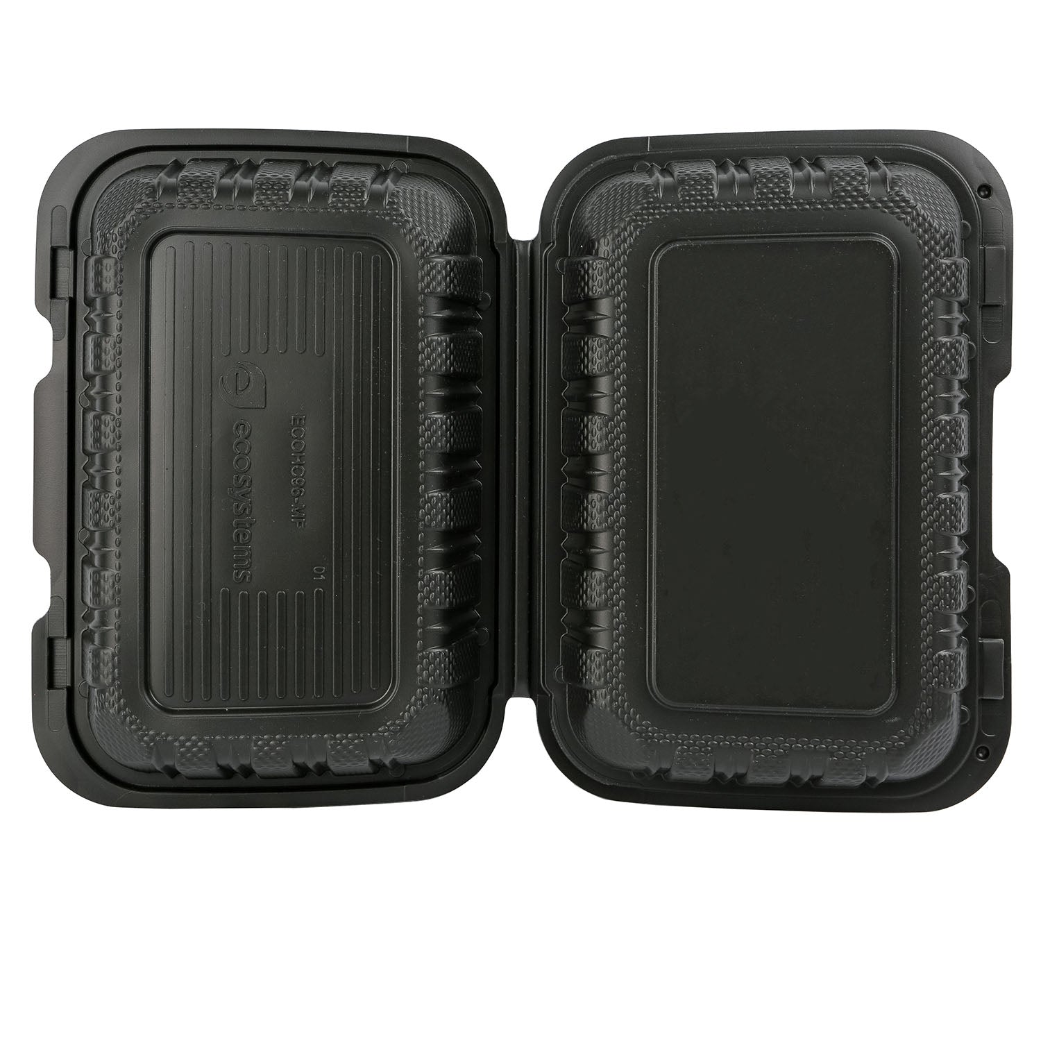 EcoSystems 9"x6" Black Mineral Filled Polypropylene Hinged Container - 150 ct