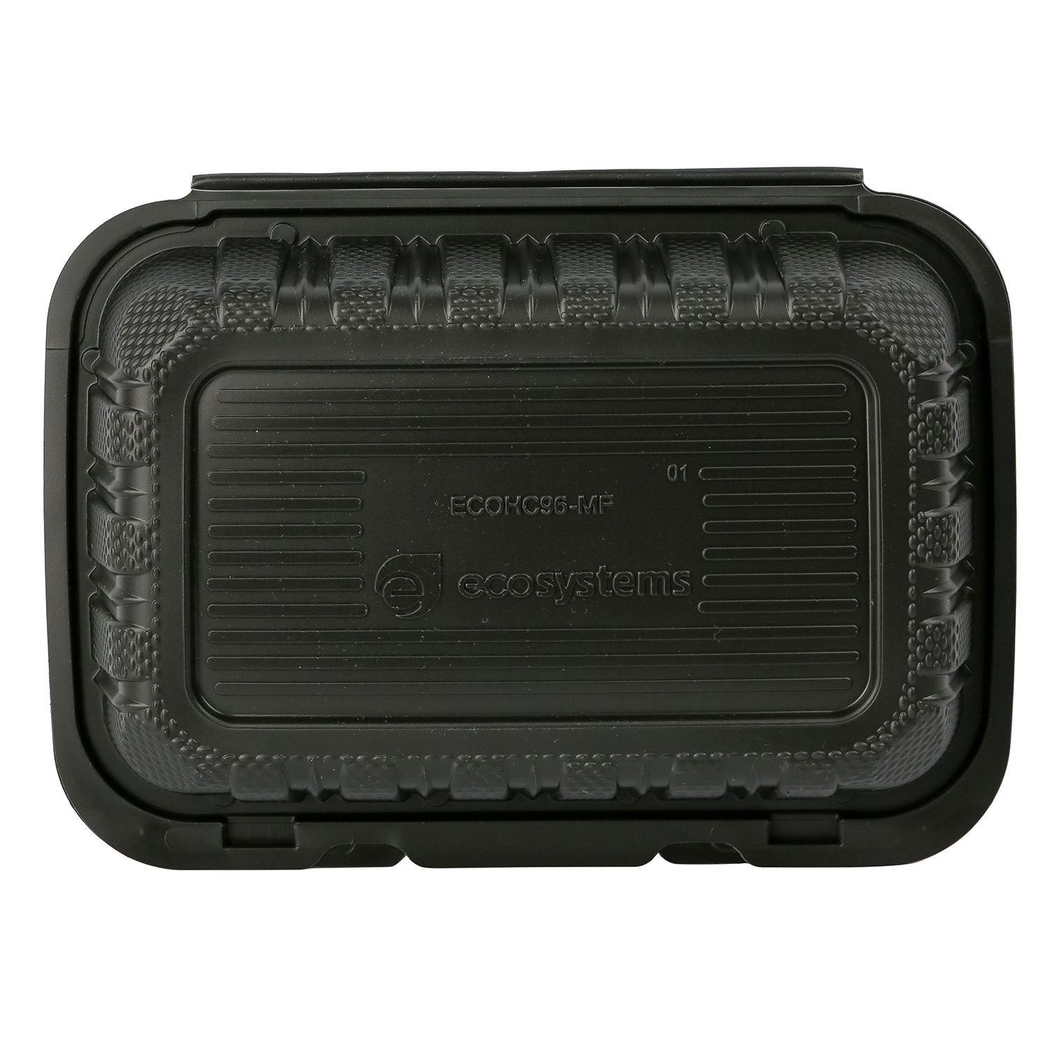 EcoSystems 9"x6" Black Mineral Filled Polypropylene Hinged Container - 150 ct