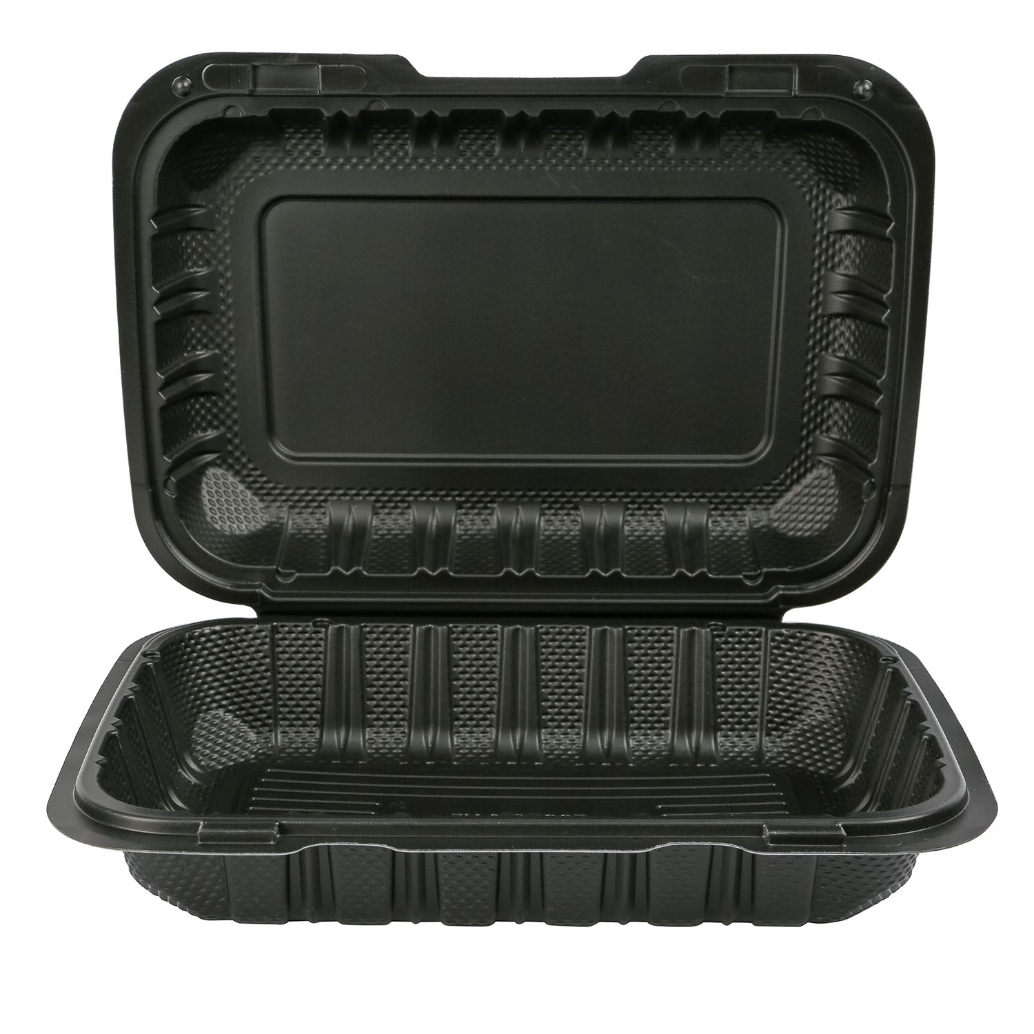 EcoSystems 9"x6" Black Mineral Filled Polypropylene Hinged Container - 150 ct