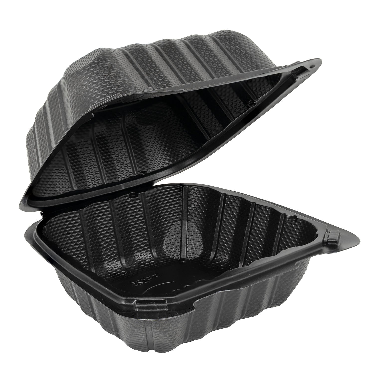 EcoSystems 6"x6" Black Mineral Filled Polypropylene Hinged Container - 250 ct