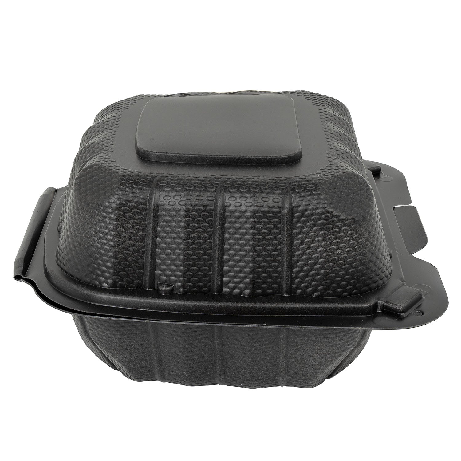 EcoSystems 6"x6" Black Mineral Filled Polypropylene Hinged Container - 250 ct