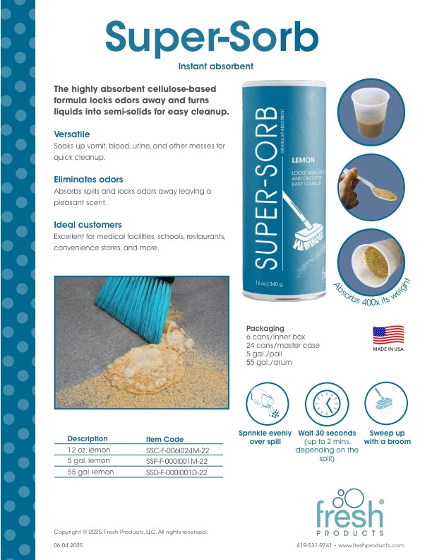 Fresh Products™ Super-Sorb™ Instant Absorbent – 12 oz Canister