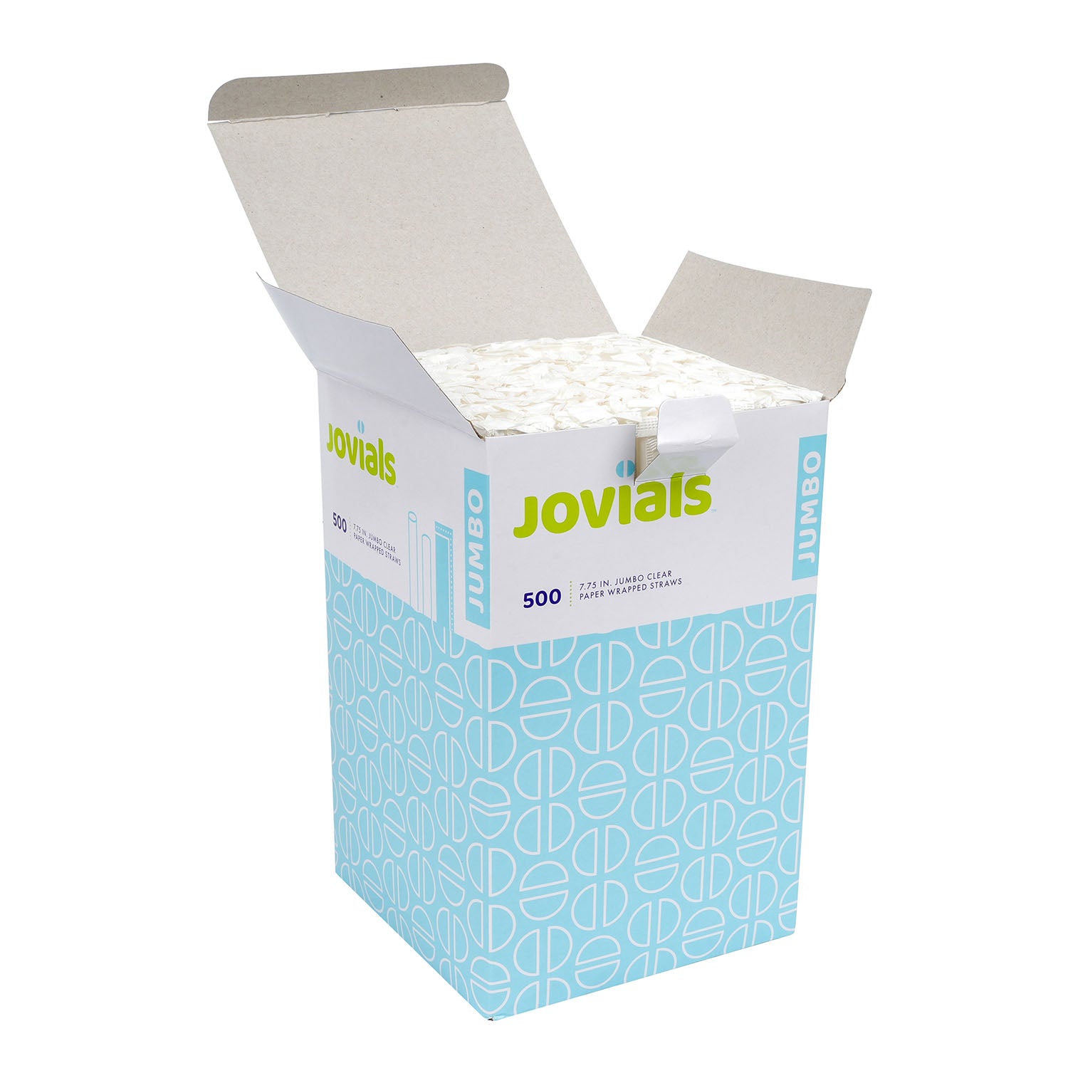 Jovials™ 7.75” Paper Wrapped Clear Plastic Straw