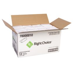 Right Choice™ White 1-Ply C-Fold Paper Towel - 2400 Towels