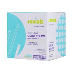 Jovials™ 10.25" Giant Paper Wrapped Clear Plastic Straw - 1200ct