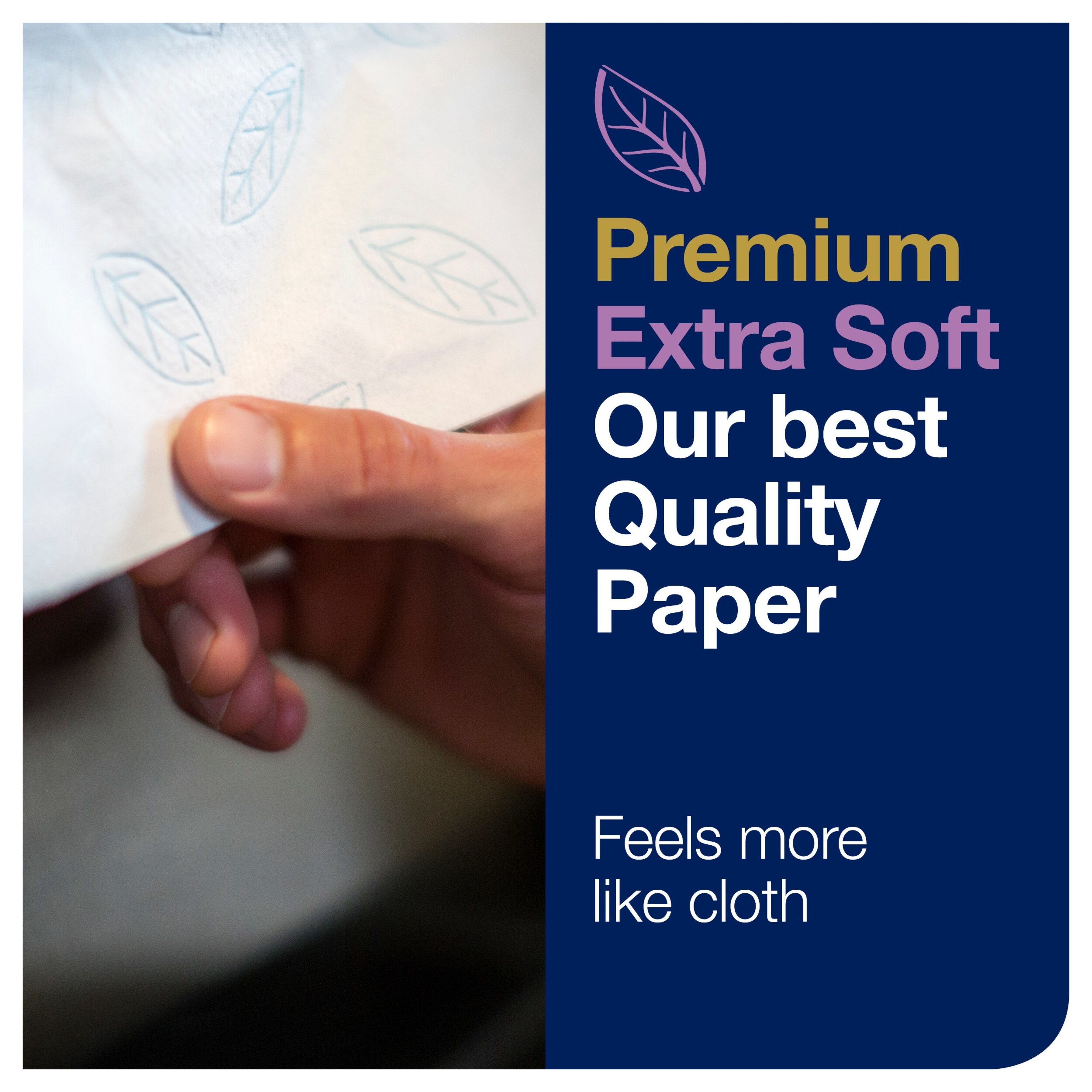 Tork Matic® Extra Soft Hand Towel Roll White with Blue Leaf