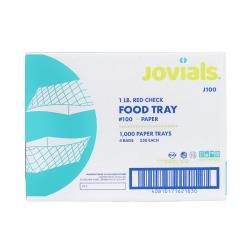 Jovials™ #100 Clay Coated Red Check 1lb Paper Food Tray