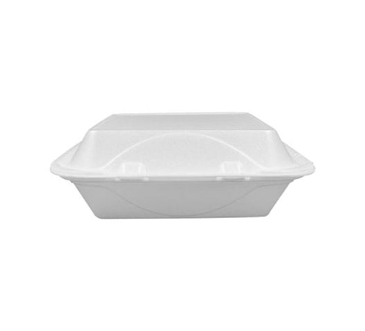 Darnel 9” x 9” Foam 3-Compartment Hinged Carryout Container - 200ct