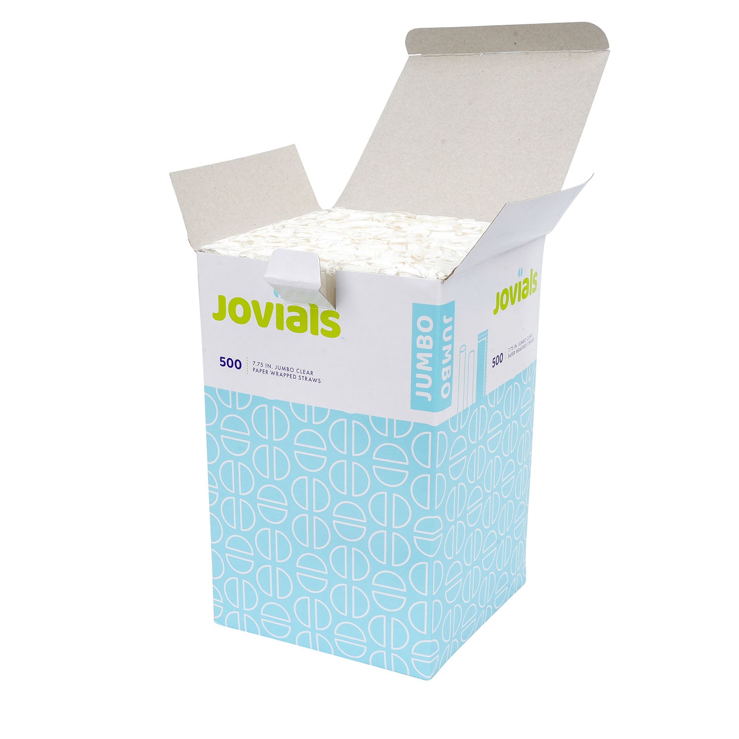 Jovials™ 7.75” Paper Wrapped Clear Plastic Straw