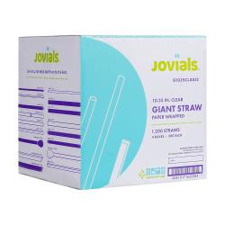 Jovials™ 10.25" Giant Paper Wrapped Clear Plastic Straw - 1200ct