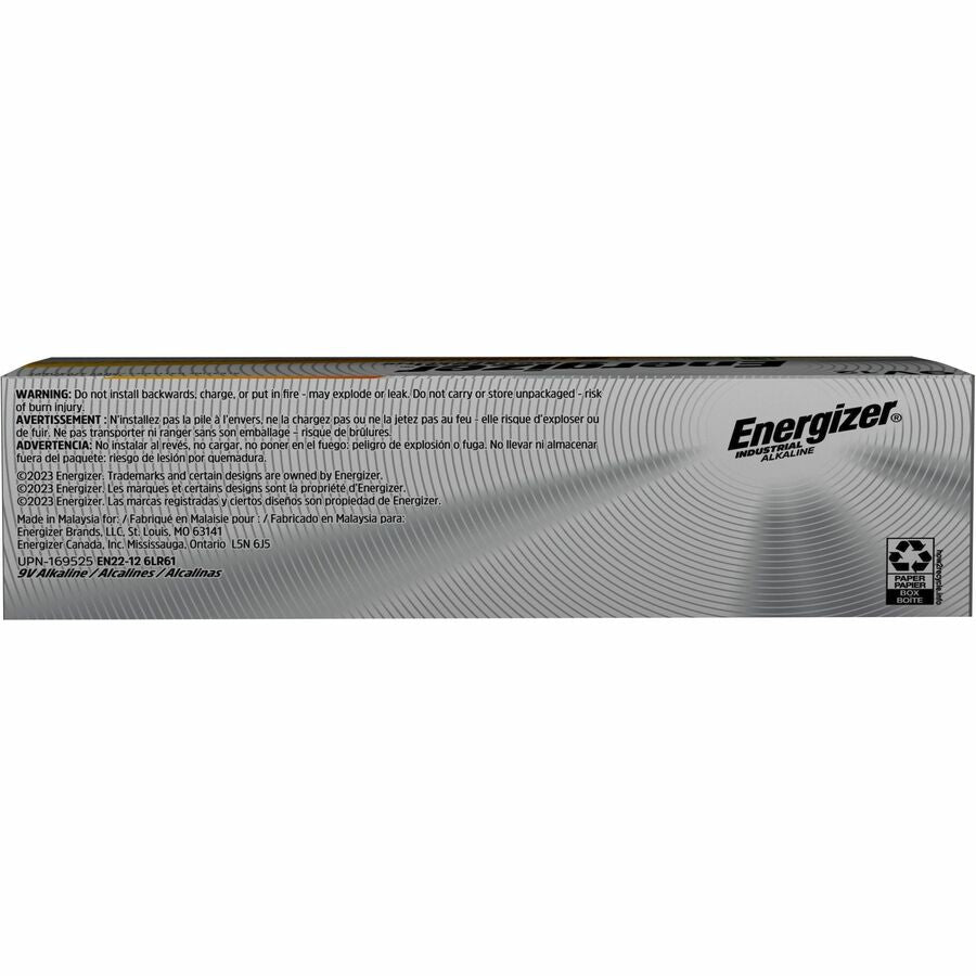 Energizer Industrial Alkaline 9V Batteries - 12ct