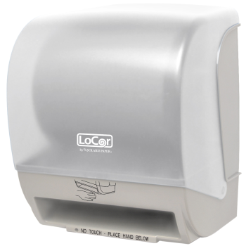 LoCor® Small Space Electronic Hands-Free Roll Towel Dispenser – White