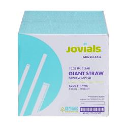 Jovials™ 10.25" Giant Paper Wrapped Clear Plastic Straw - 1200ct